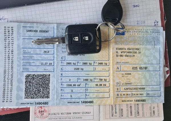 Nissan Qashqai cena 31998 przebieg: 150614, rok produkcji 2013 z Buk małe 704